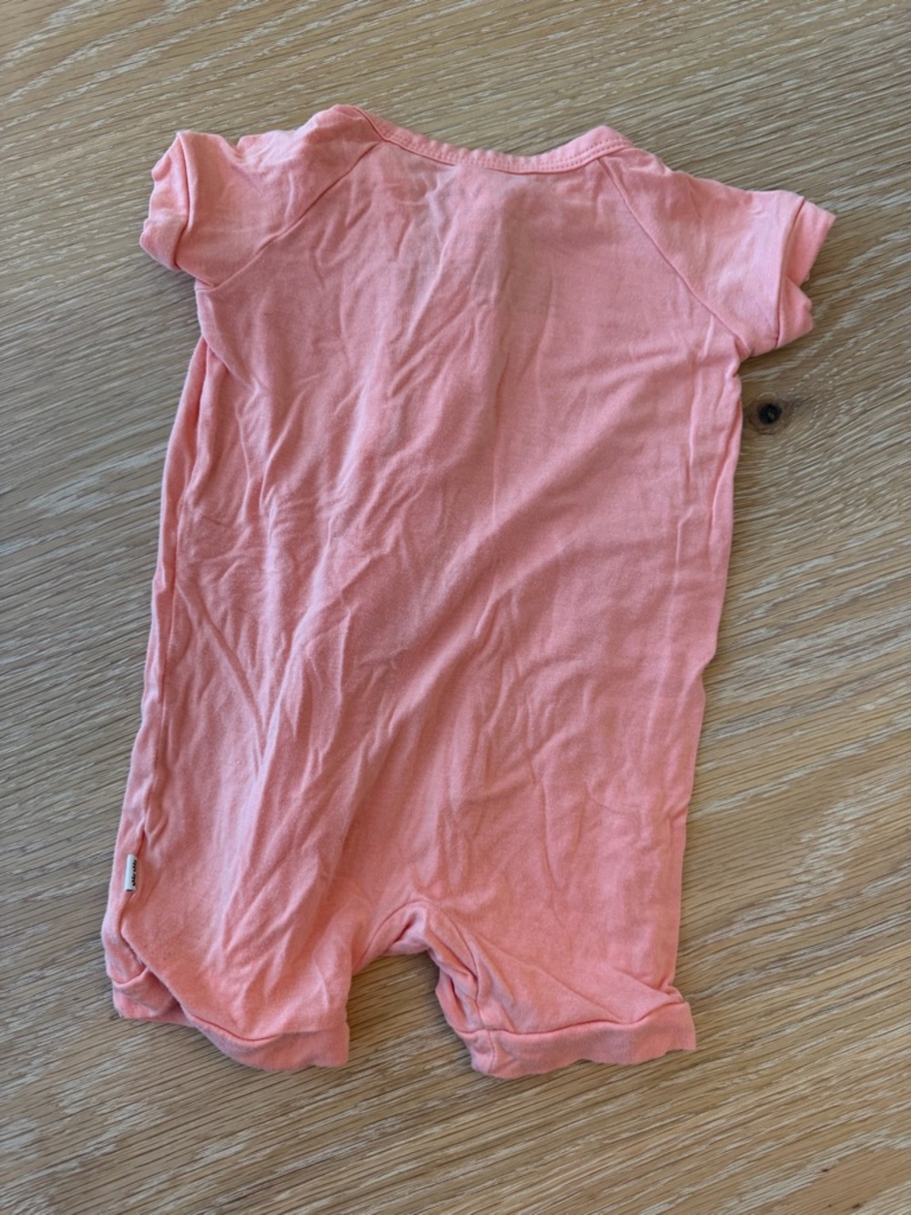Little Sleepies Solid Peachy Pink Shorty Romper | 3-6 Months - Picture 2 of 3
